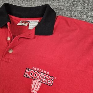 90s Indiana University IU Hoosiers Pro Edge Red Polo Vintage National Champs XL